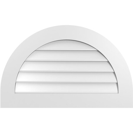 Ekena Millwork Round Top Surface Mount PVC Gable Vent: Non-Functional, w/ 3-1/2"W x 1"P Standard Frame, 32"W x 20"H GVPRT32X2001SN